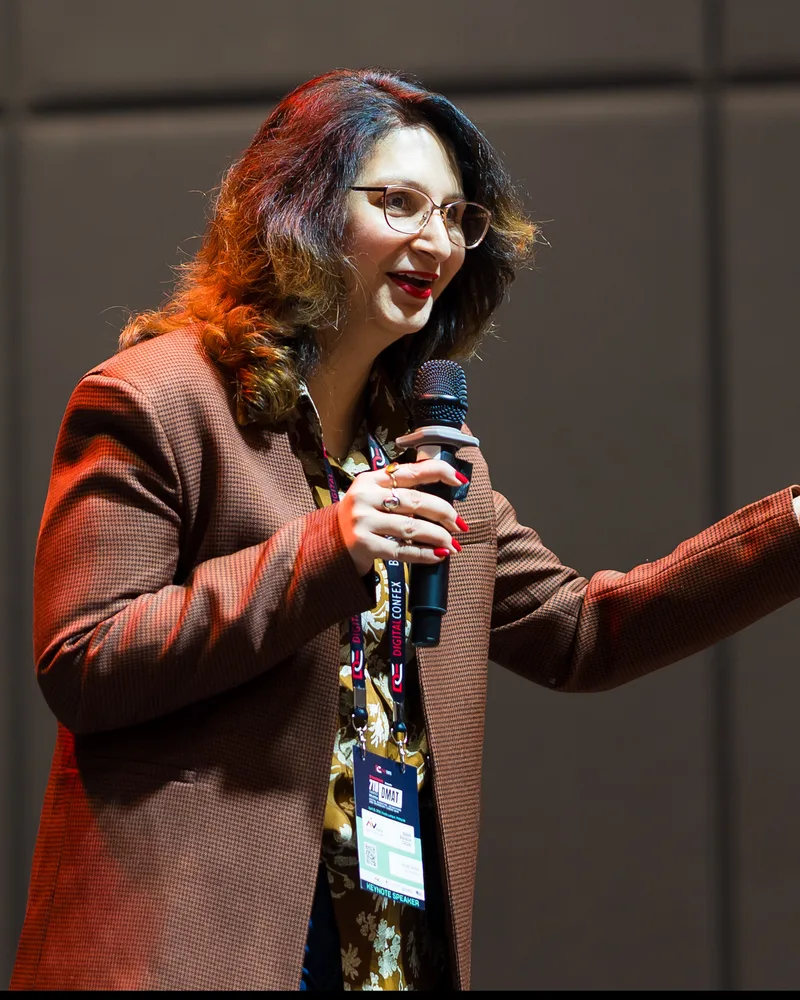 Anjali Dutta delivering a keynote